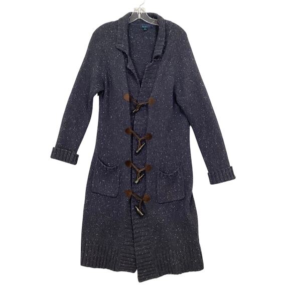 Boden Cardigan Sweater Coat Womens L Wool Angora Toggle Button Long Length - Picture 1 of 11
